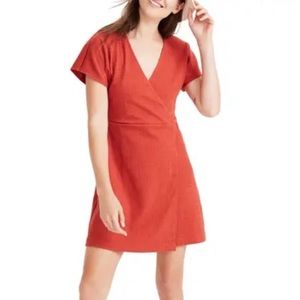 Madewell Cross Front Flutter Sleeve Mini Dress